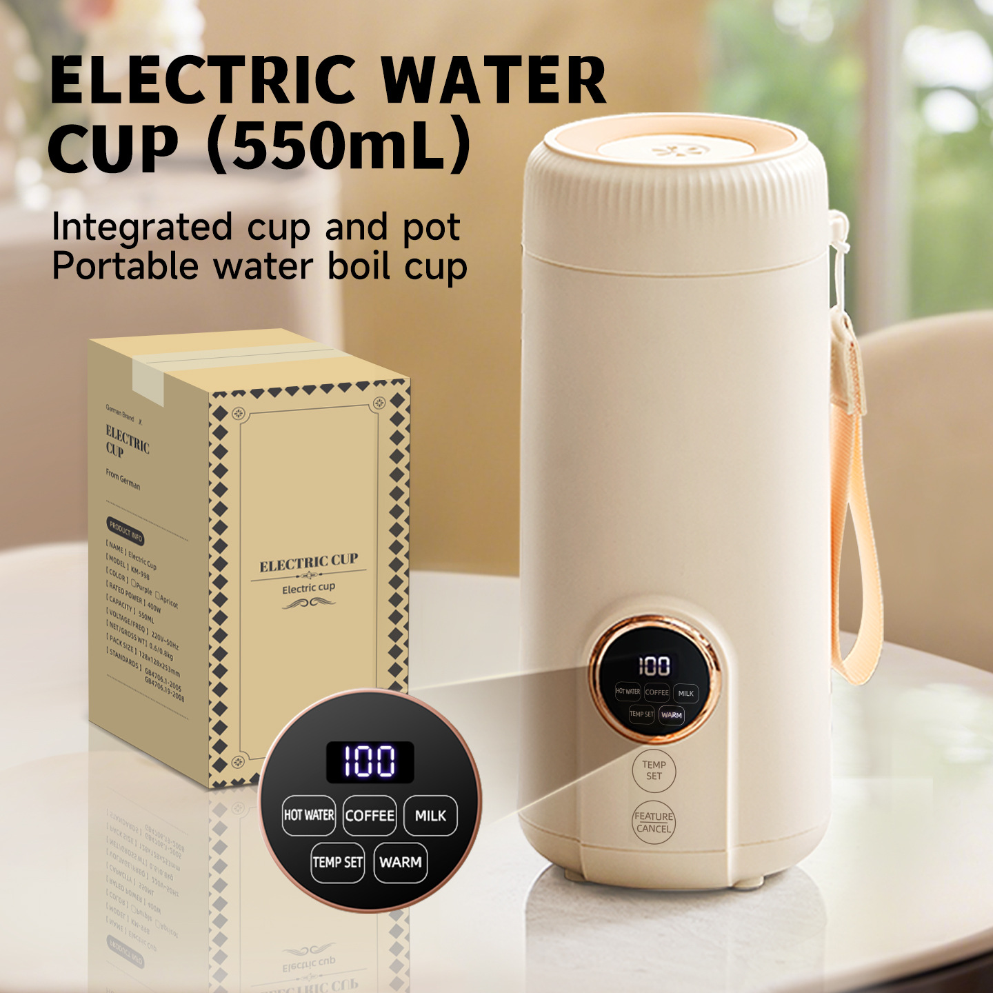 Portable Travel Kettle - Nieuwe slimme LED digitale display elektrische