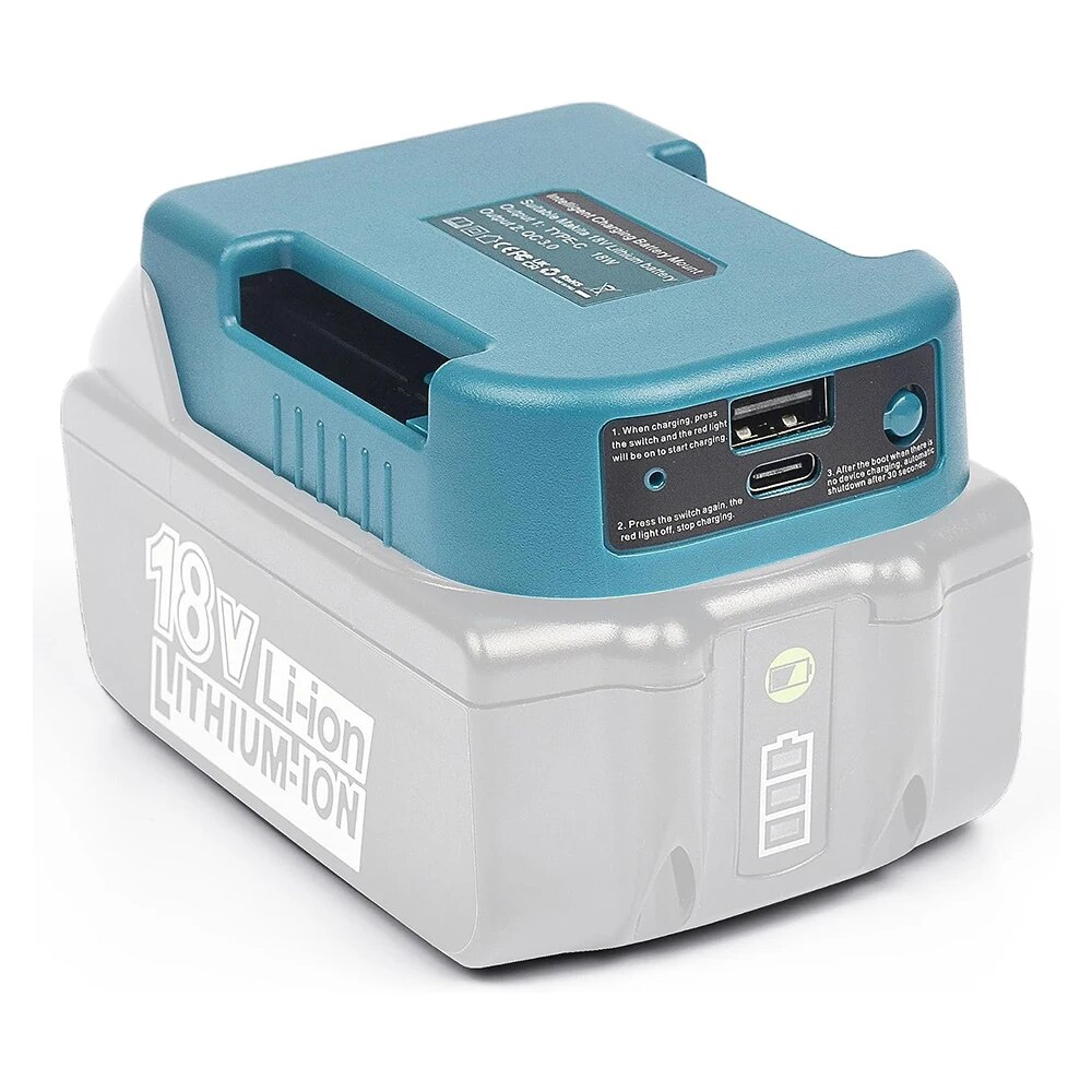 Travel Plug Type C - Voor Makita 18V Met USB Met