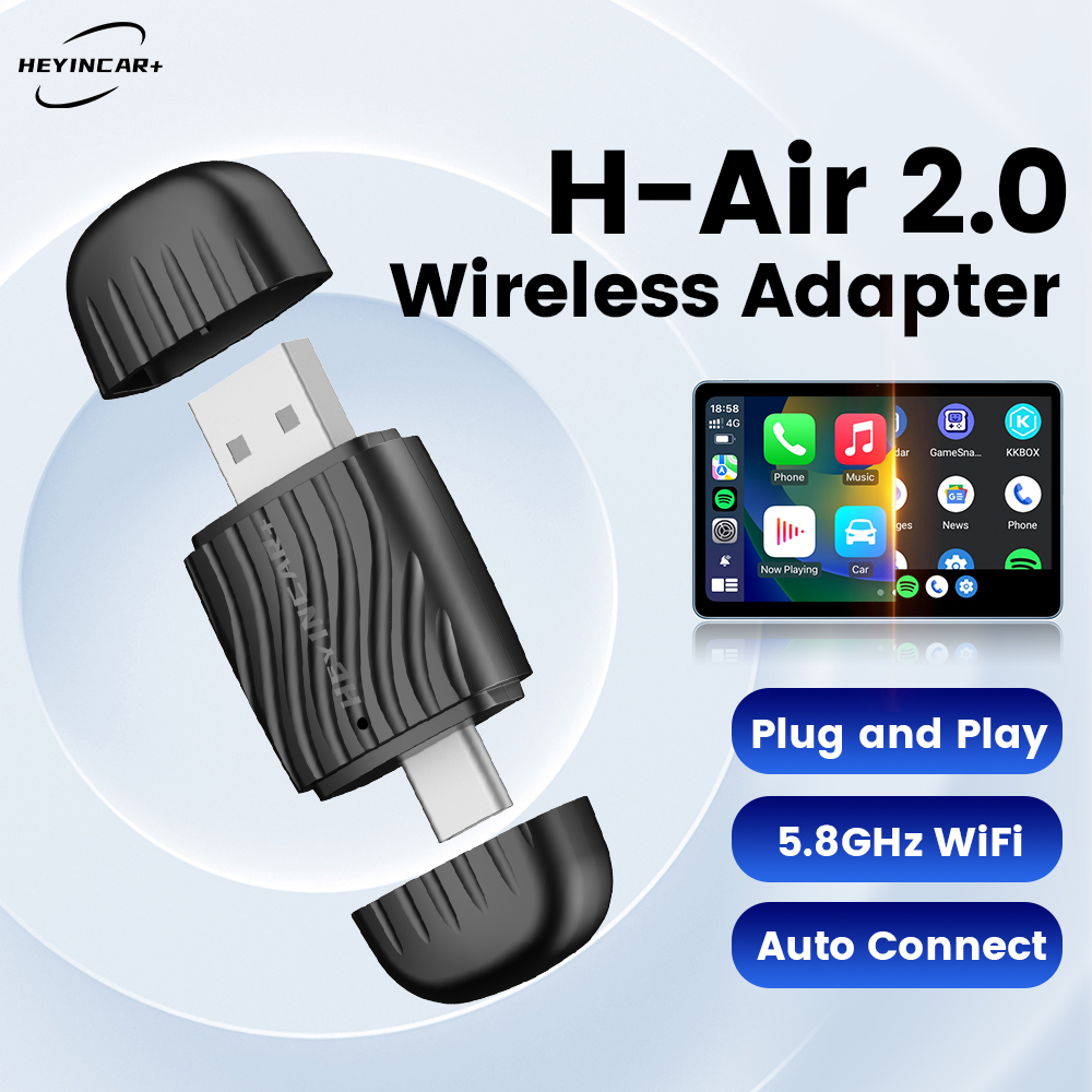 Travel Plug Type C - HEYINCAR 2 in 1 Interface Draadloze