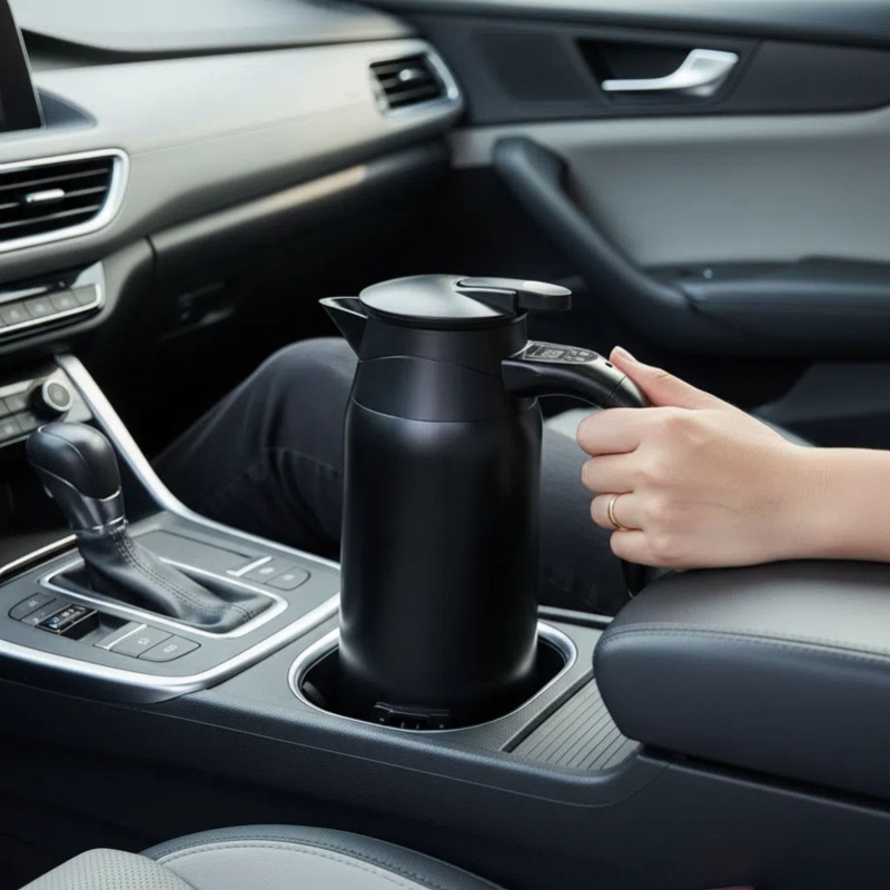 Portable Travel Kettle - Draagbare elektrische waterkoker voor auto, 800ml,