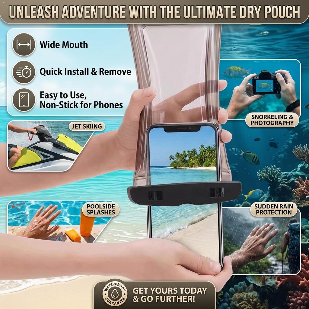 Travel Accessories Pouch - Doorzichtige waterdichte telefoonhoes, droge tas voor