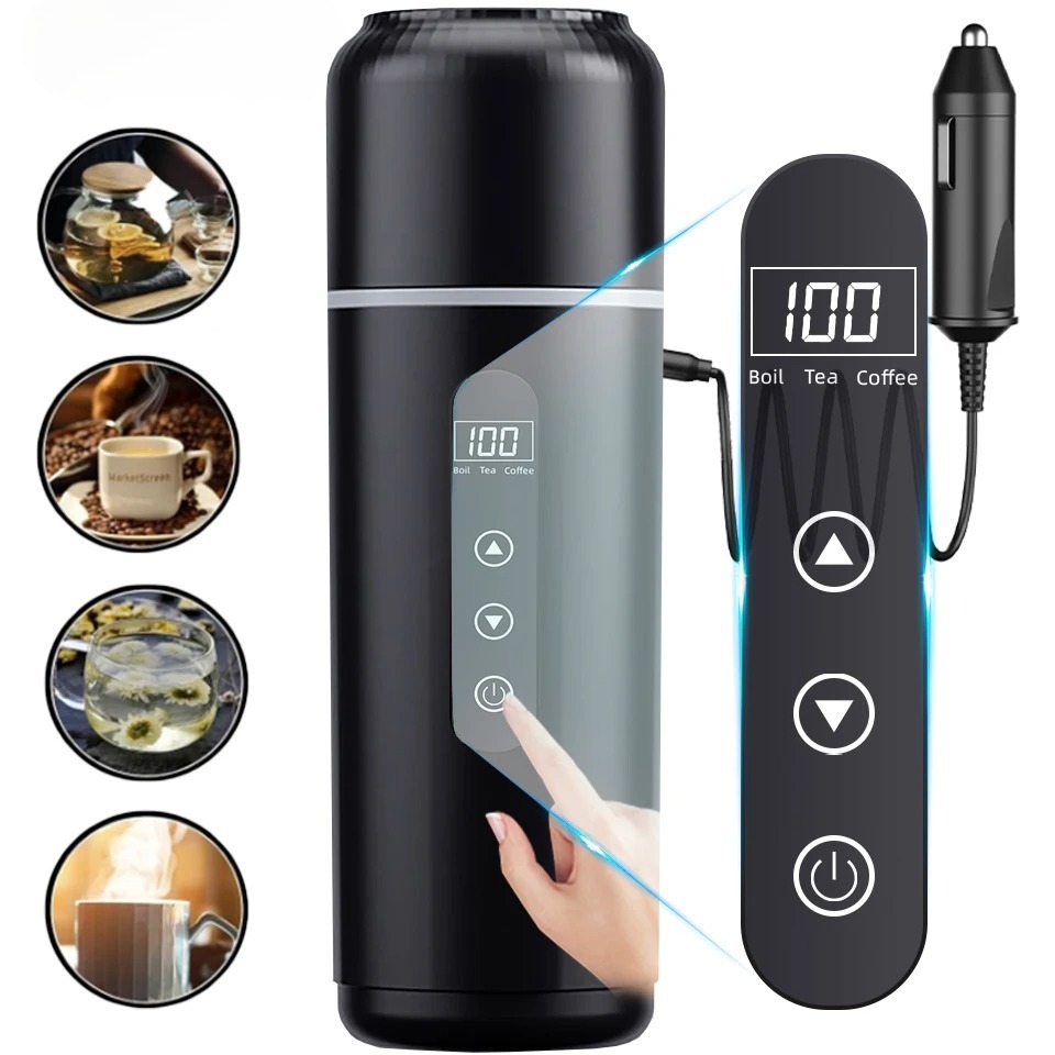 Portable Travel Kettle - 500ml Waterkoker Draagbare Auto Verwarming Cup