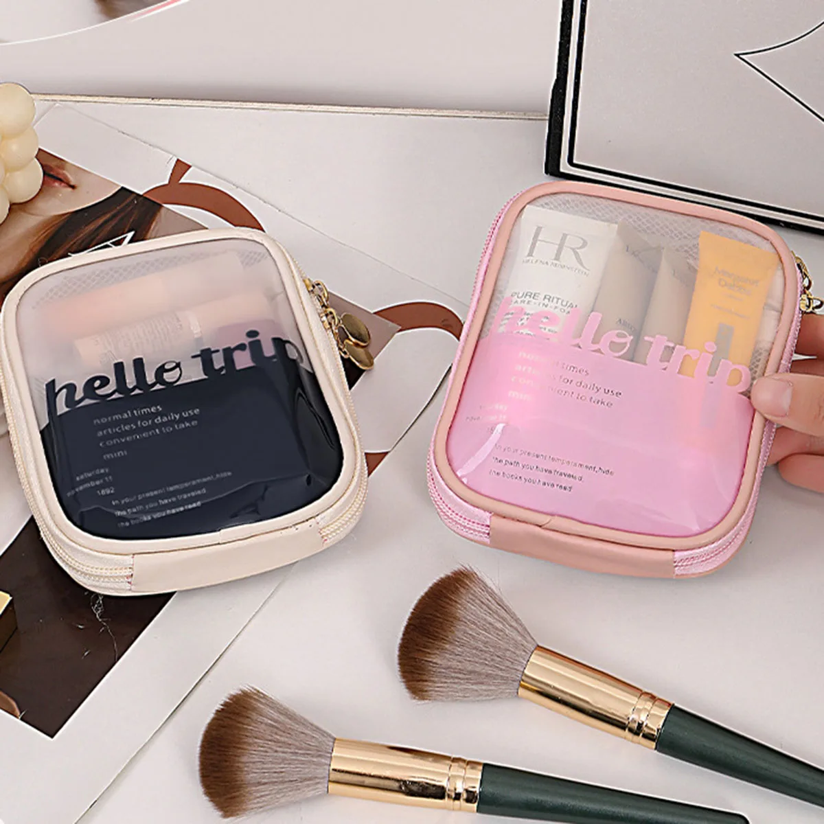 Travel Z - Transparante draagbare cosmetische tas, lippenstift-organizer, reistas