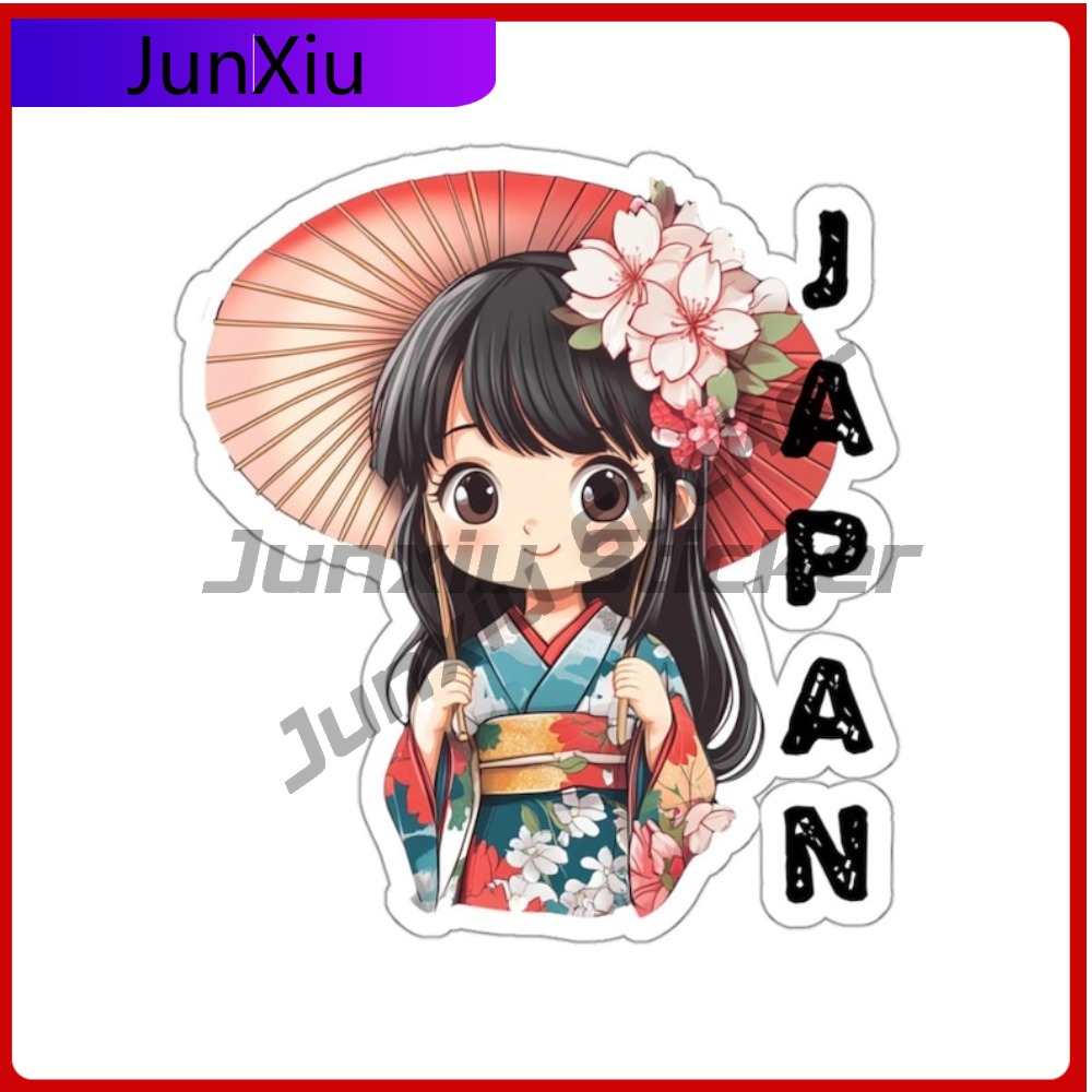 Travel Accessories In Japan - Japan Reisstickers Aziatisch Japans Meisje Sticker