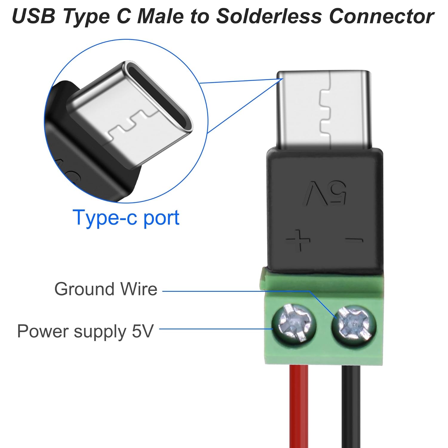 1-4 Stuks 5V Crimp Terminal Bl - Travel Plug Type C recensie en prijs