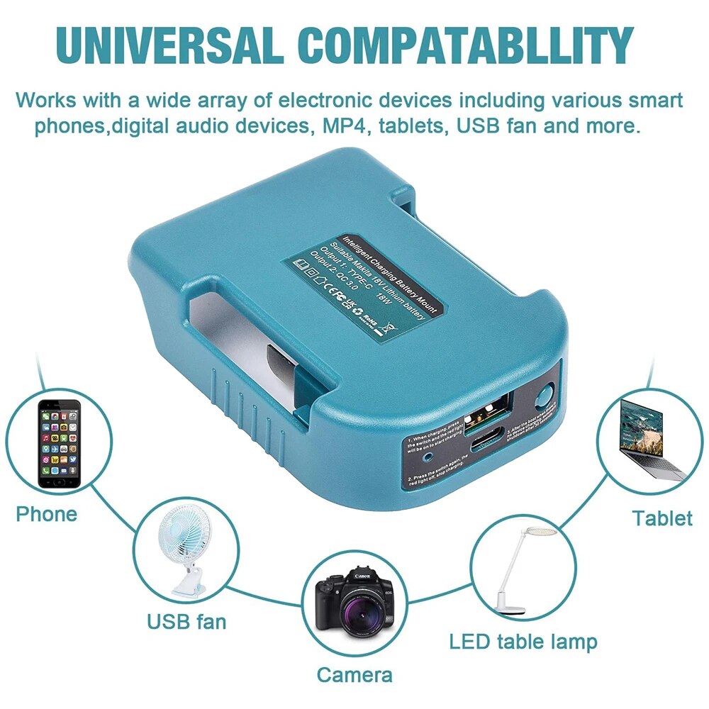 Voor Makita 18V Met USB Met Ty - Travel Plug Type C recensie en prijs